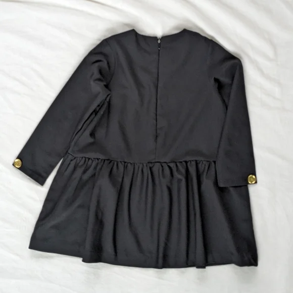 Little Cocoon Black Tier Dress with Gold Button Accent Girls' 3x - Picture 2 of 5